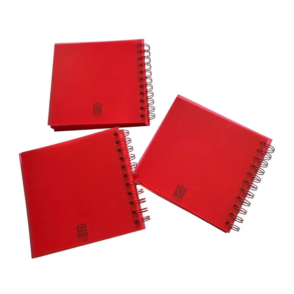 Vintage Ordning & Reda Red Spiral Notebook Set of 3, Scandinavian Design NOS